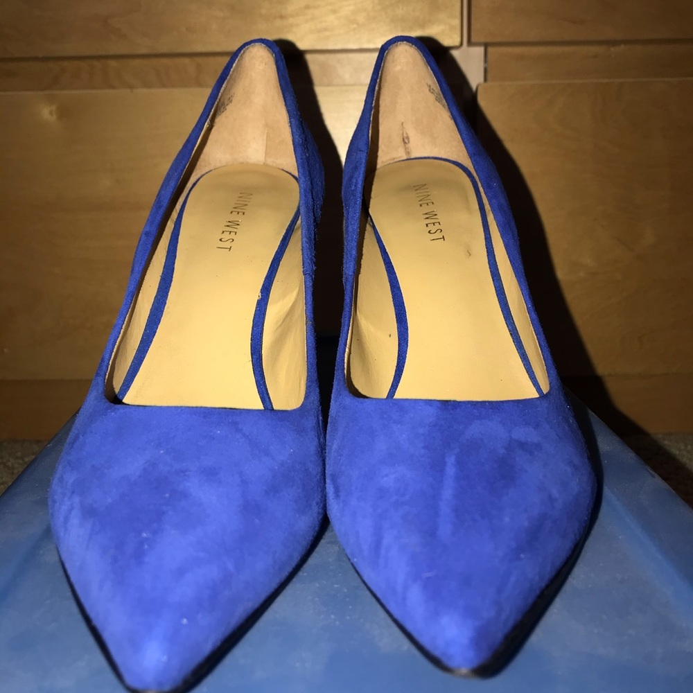 Nine West blue suede heels